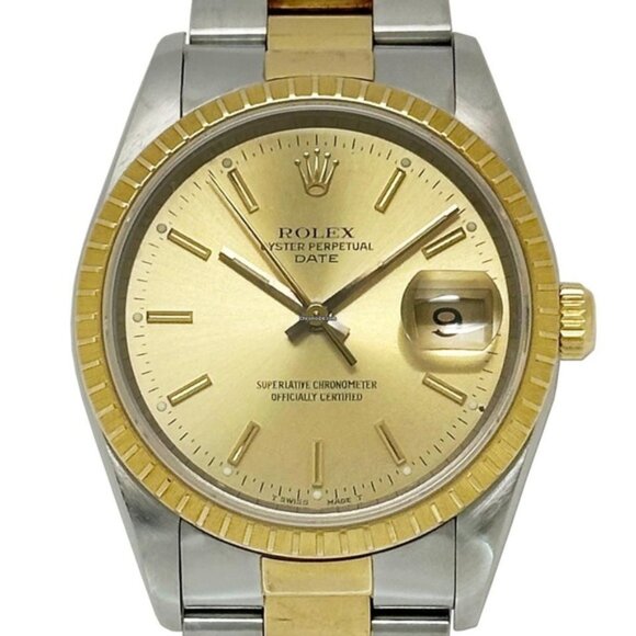 Rolex Other - Rolex 1501 Oyster Perpetual Date Automatic 18k Yellow Two Tone Watch 34mm